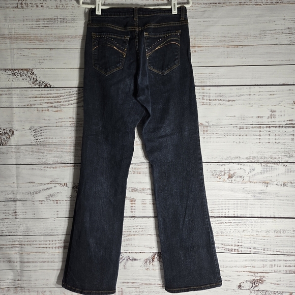 NYDJ Women's bootcut dark wash stretch jeans embroidered pockets sz 14 - Picture 8 of 8